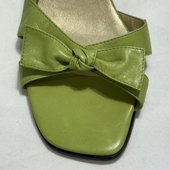 Etienne Aigner Lime Green Wedge Heel Sandals Size 7 Vintage - Picture 9 of 14